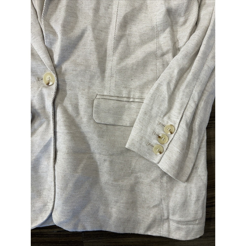 Free People Reggie Women's Blazer Sz M Linen Lining Beige Neutral - Picture 3 of 8